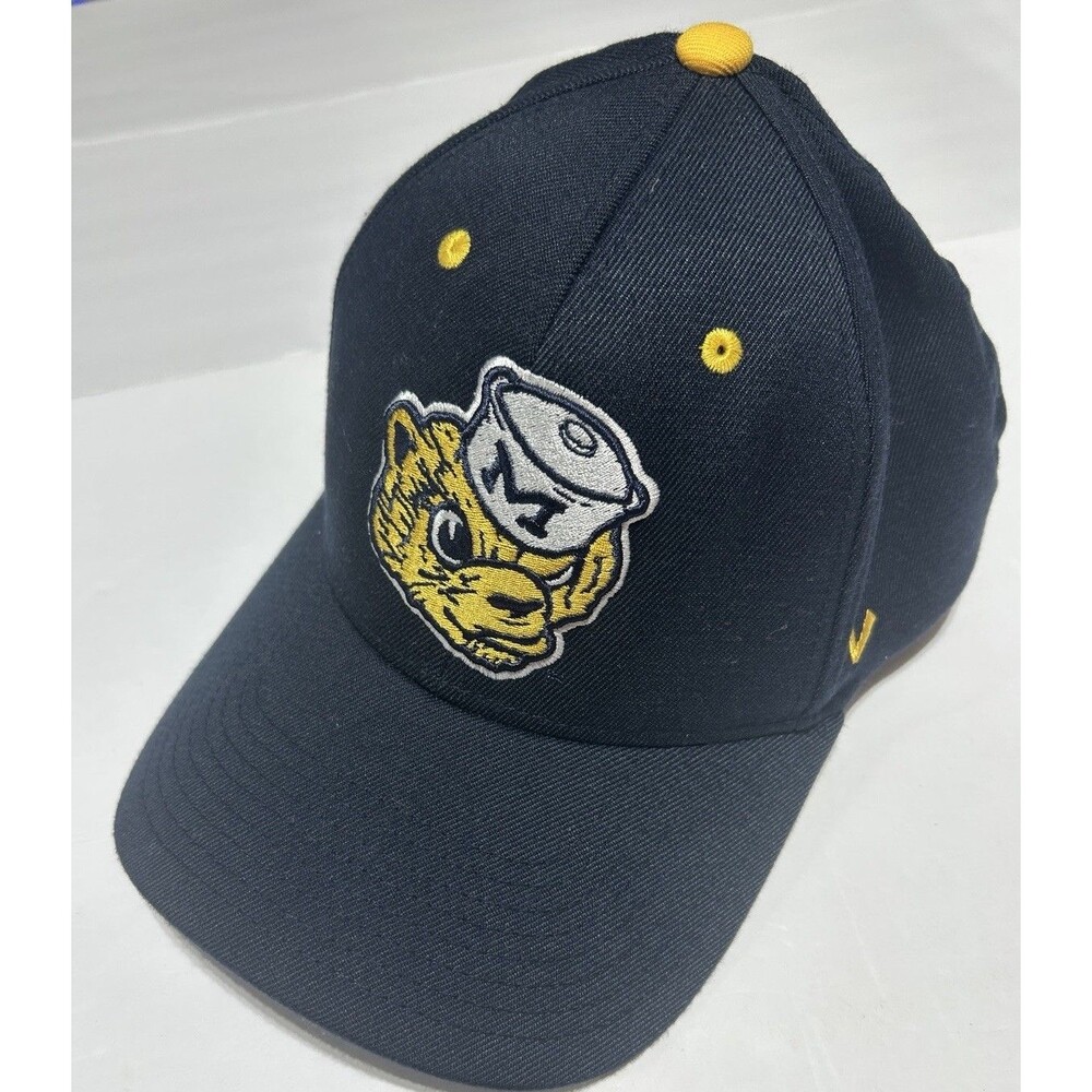 Zephyr Michigan Wolverines Navy Blue Vintage Sailor Mascot Fitted Hat Cap Size L